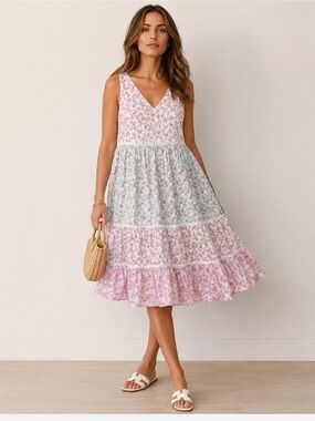 LoveShackFancy x Target Camille Floral Midi Babydoll Dress. Size Medium.